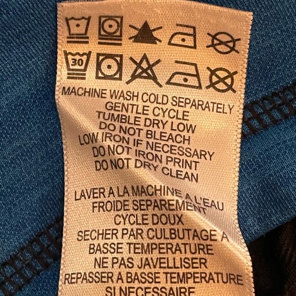 Mens zip front athletic jacket, turquoise, size large - Picture 8 of 9